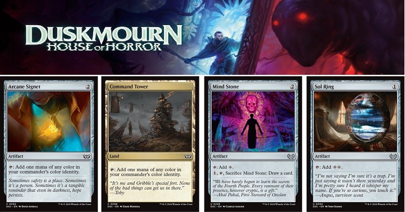 Commander Staples DUSKMOURN x4 Lot MTG Sol Ring, Command Tower #096+