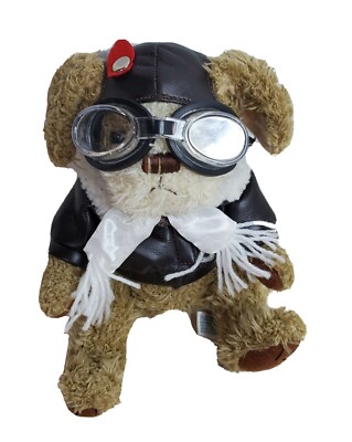 Aviator Teddy Bear Brown 11  Collectible SKM Stuffed Animal Plush Toy