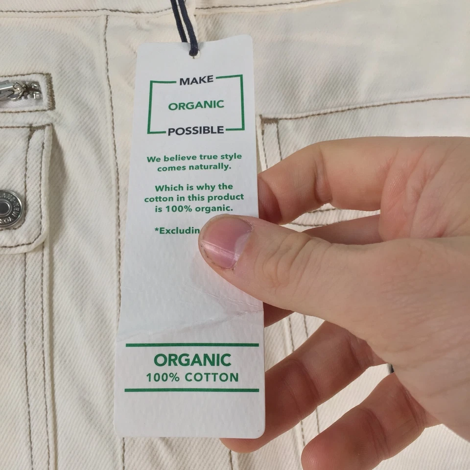 NUEVO Tommy Jeans Mujer Falda 27 Blanco Algodón Línea A Mini Denim Botón 111993 Foto 3 de 4