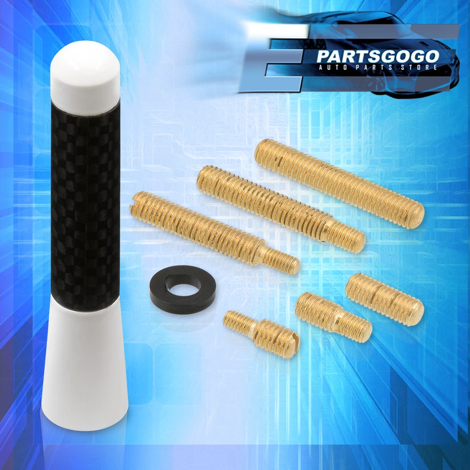 76mm 3'' Stubby Carbon Fiber White Universal Auto Car Antenna Replacement Screws - Image 3 of 3