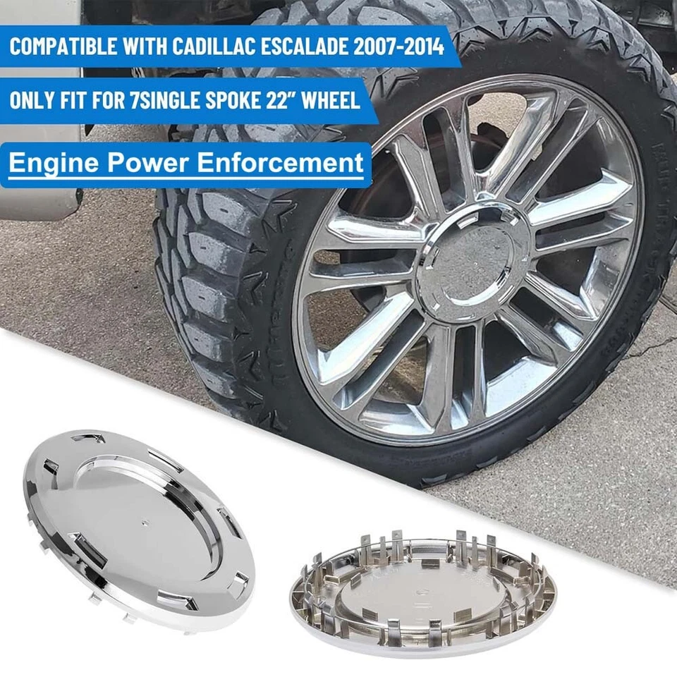4 PCS WHEEL CENTER CAP 22" RIM 9596649 FOR CADILLAC ESCALADE ESV EXT 2007-2015 - Image 2 of 4