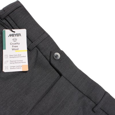 Meyer NWT Dress Pants Size 94 Tall (32 US) Bonn In Solid Gray Wool Blend