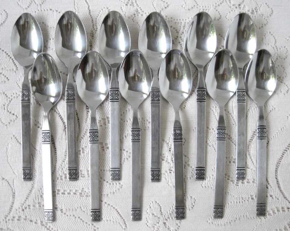 Lote de 12 cucharaditas de cubiertos de acero inoxidable EKCO ETERNA GEMINI +++ Foto 3 de 4