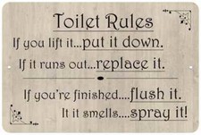 Toilet Rules, if you lift it  Funny Bathroom Gift Metal Sign 108120061044