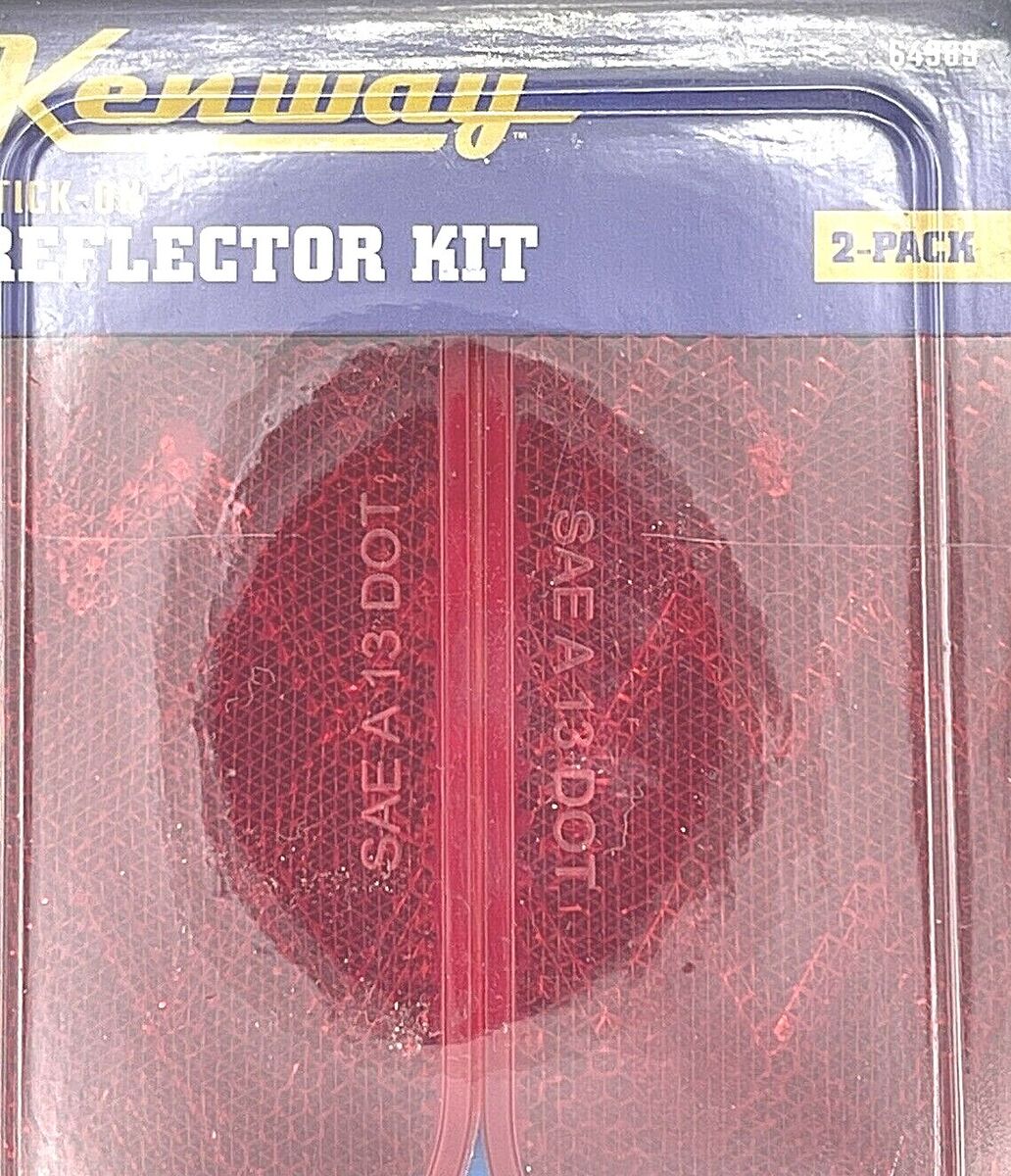 Red Oval Stick-On Reflectors, 2-Pack