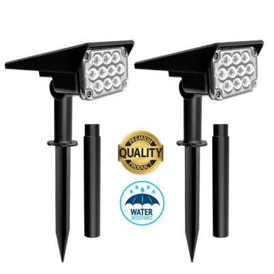 Solar Power Adjustable Outdoor LED Spotlight Garden Pathway Wall Lamp Eco Tech