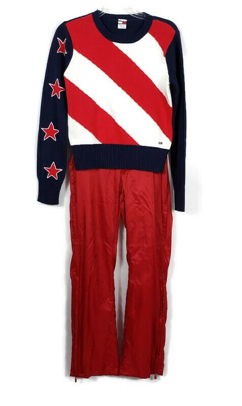 red tommy hilfiger sweat suit