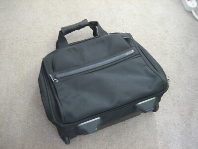 Genuine Tumi Black Ballistic Nylon Compact Carry On Suitcase Bag Handled Wheeled