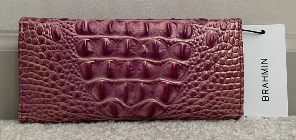 NEW Brahmin Melbourne VERONICA Trifold Envelope Wallet ROUGE BLUSH Rose Pink NWT - Image 2 of 4