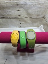3 Disney Park Olive Green Magic Band - linked / used souvenir / collectible