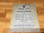 messerschmitt book price list of spare parts large A4. Sachs engines