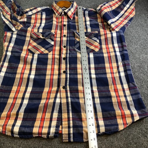 Five Brothers Tallman Flannel Shirt XL Blue Red Plaid Made USA Button Vintage - Picture 7 of 9