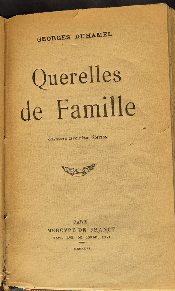 Georges Duhamel, Querelles de famille. Mercure de France 1932. Relié cuir - Photo 4/4
