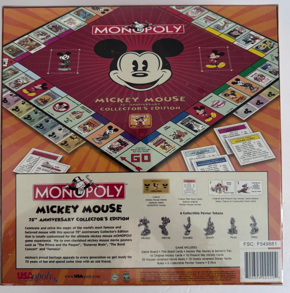 Disney Monopoly Mickey Mouse 75th Anniversary Collector's Edition Disney Monopoly Mickey Mouse 75th Anniversary Collector's Edition