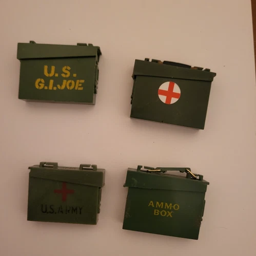 HASBRO GI JOE 1960's 70's Lot (4) Ammo Cases 1/6 scale for 12 inch vintage 1964