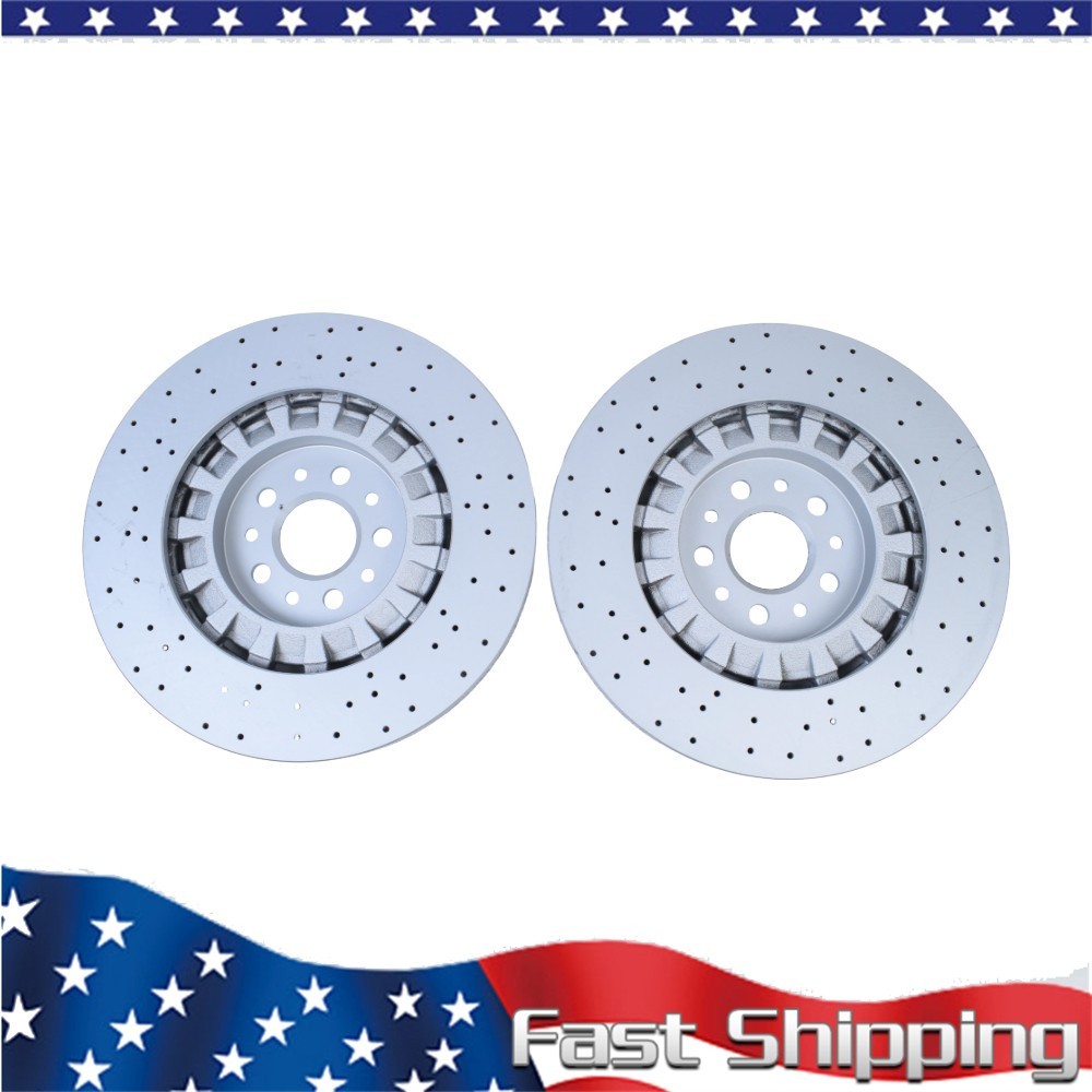 2Pcs Front Brake Disc Dimpled Rotors For Maserati Levante S 2017-2022 New