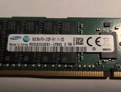 SAMSUNG 16GB (1X16GB) 2RX4 PC4-2133P DDR4 1.2V Server Memory M393A2G40DB0-CPB - Image 1 of 4