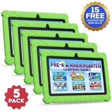  5 Pack  7" Kids Tablet 2025 Model with Epic  Lingokids, Educational Android