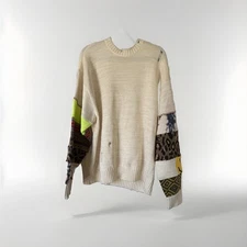 Kapital Knit Sweater Happy Face Japan VTG Beige