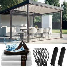 Heavy Duty Clear Tarps 13x16 ft Waterproof Plastic Cover with Reinforced Edges