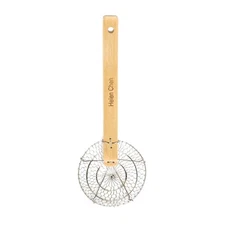 Spider Strainer | 5-Inch Stainless Steel Wire Mesh Ladle with Sustainable Wood H