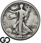 1921-D Walking Liberty Half Dollar *Key Denver Issue, Low Mintage*