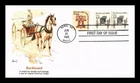 Dr Jim Stamps Buckboard 1980s Coil Pair First Day Cover Fleetwood Cachet
