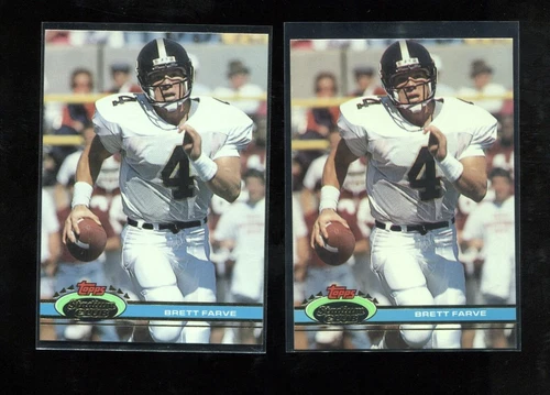 (2) Brett Favre 1991 Stadium Club #94 Rookie RC Football Card NFL