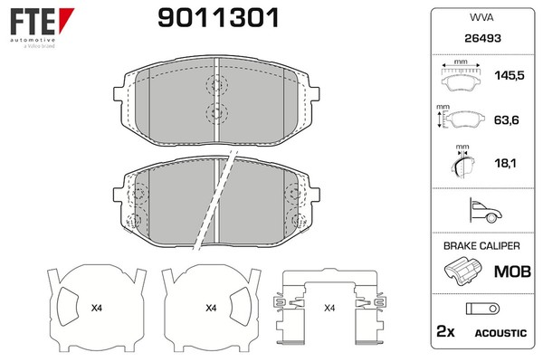 FTE Bremsbelagsatz Scheibenbremse 9011301 FüR Hyundai Tucson NX4E NX4A Ioniq NE-image