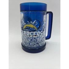 NFL Chargers San Diego Blue Insulated Gel Freezer Beer Mug Coffee Cup VTG