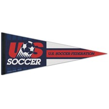 USA SOCCER FEDERACIÓN DE FÚTBOL EE. UU. FIELTRO ENROLLABLE BANDERÍN PREMIUM 12""x30" WNCRAFT