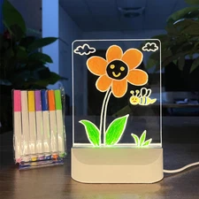 "Message Board LED Night Light USB Erasable Acrylic Birthday