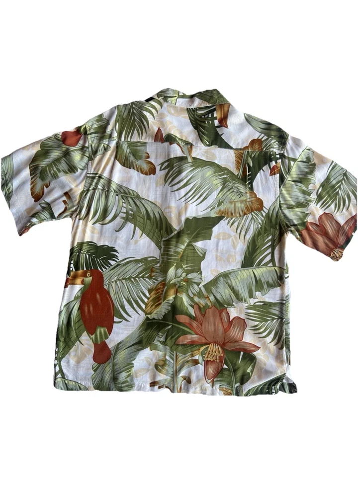 Camisa Hawaiana Playa Alta Surf-Talla L Primavera Verano Patrón Tropical Foto 2 de 4
