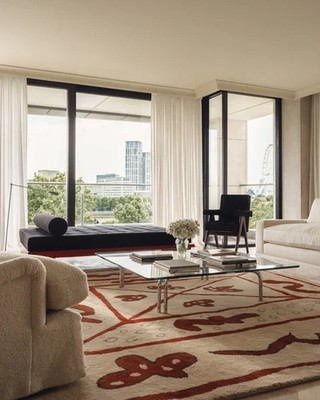 Nordic Knots Walled Garden Beige Wool Rug Eagle Hodges Red Area Room Carpet