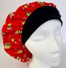 Christmas Red Grinch Print Size Large Medical Bouffant Scrub Cap Surgery Hat