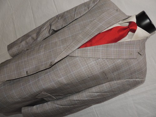 Hart Schaffner Marx Herren Hellgrau & Blau Glen Plaid Jacke Mantel Blazer 46 L - Bild 2 von 10