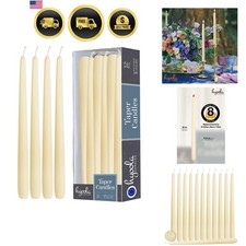 12 Pack Tall Taper Candles - 10 Inch Woolwhite Dripless, Unscented Dinner Can...