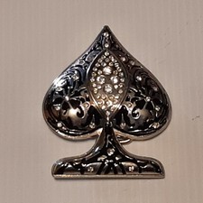 SILVER IN COLOR ACE OF SPADE Metal Belt Buckle