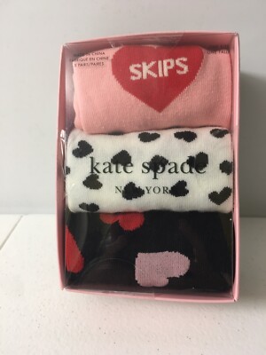 その他 NY Kate Spade Women's Crew Socks (3 Pairs) - Hearts Multi | eBay