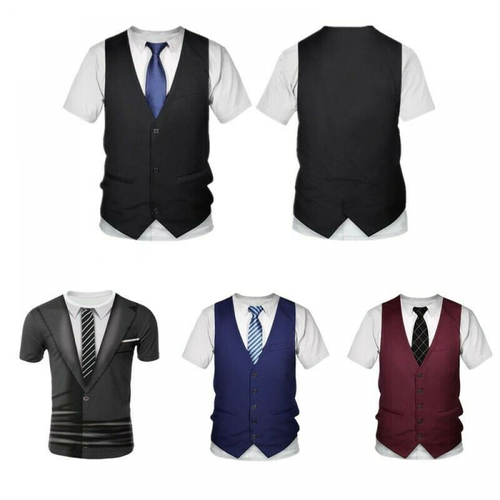 Short Sleeve Tuxedo Tops Bow Tie Tops 