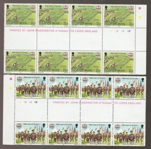 1979 Isle of Man Millenium of TYNWALD MUH GUTTER Strips - See Text - Picture 3 of 4