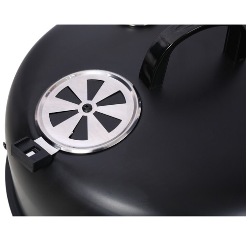 16" Vertical Charcoal Smoker Grill, 3-in-1 Portable BBQ for Camping, Black - Picture 17 of 24