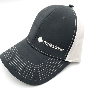 Milestone Systems Logo Adult Golf Hat Gray And White