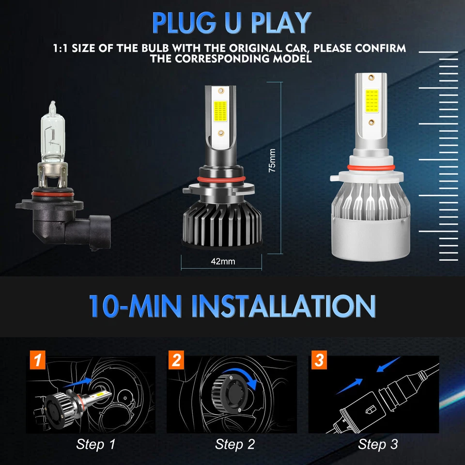 Kit de faros antiniebla de haz alto-bajo LED para Ford EcoSport 2018 2019-2020 Foto 2 de 4