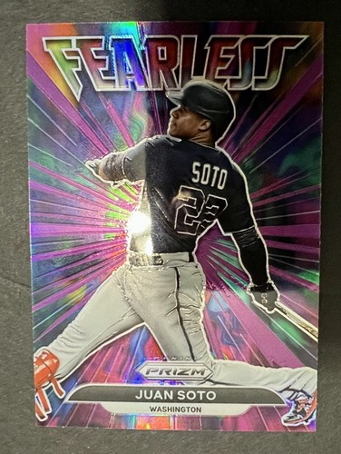2022 Panini Prizm Fearless Purple Prizm #FL-11 Juan Soto Washington Nationals - Picture 7 of 21