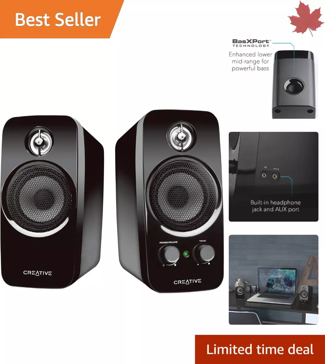 Inspire T10 2.0 Speaker System Subwoofer Wired Tweeters All