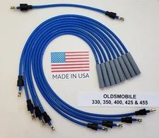 OLDSMOBILE 215 330 350 400 425 455 61-74 BLUE 8mm Spark Plug Wires Points Cap US