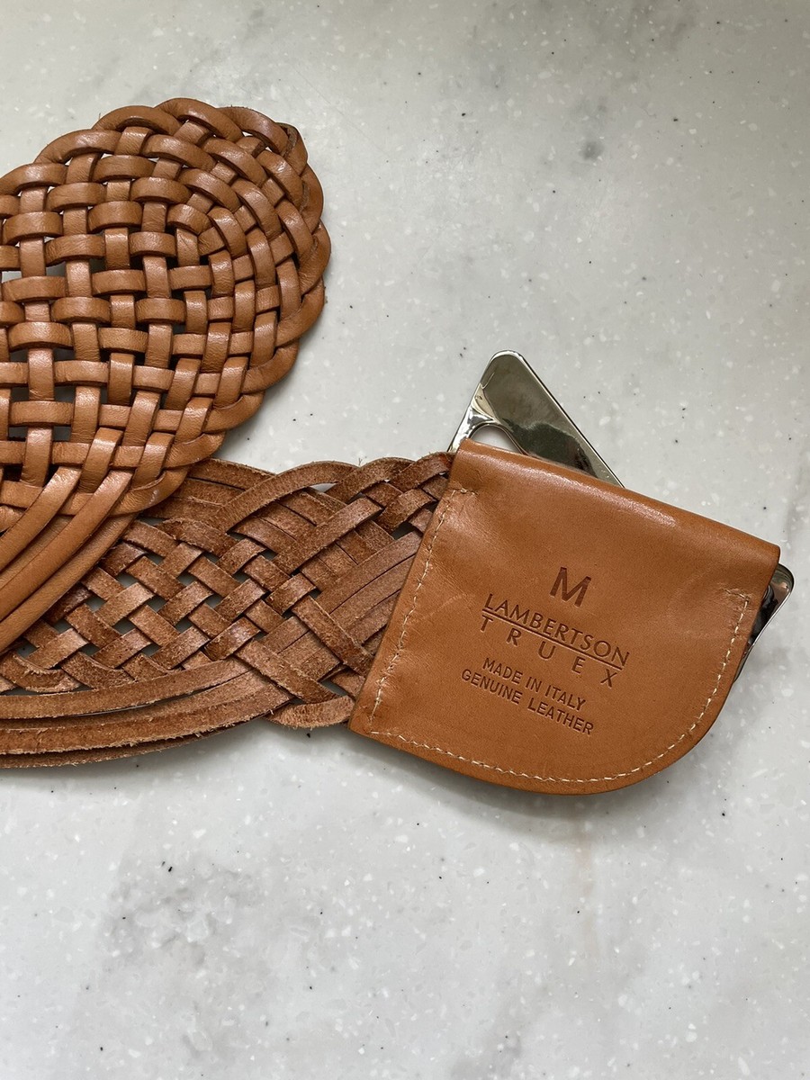 Lambertson Truex Leather Belt Women’s Medium Brown Medium Croc Leather Belt with Gold Buckle | BRAHMIN main image 4