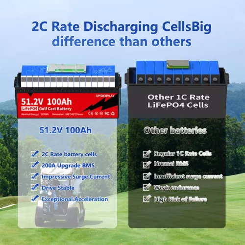 48V(51.2V) 100Ah LiFePO4 Battery 200A BMS for Golf Cart Marine Solar Off-Grid - Picture 7 of 9