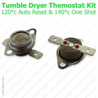 FüR Indesit WäSchetrockner Thermostat Set Ausschnitt 120°C & 140°C Weiß Punkt